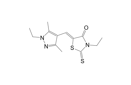 (5Z)-3-ethyl-5-[(1-ethyl-3,5-dimethyl-1H-pyrazol-4-yl)methylene]-2-thioxo-1,3-thiazolidin-4-one