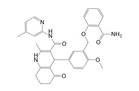 4-(3-{[2-(aminocarbonyl)phenoxy]methyl}-4-methoxyphenyl)-2-methyl-N-(4-methyl-2-pyridinyl)-5-oxo-1,4,5,6,7,8-hexahydro-3-quinolinecarboxamide