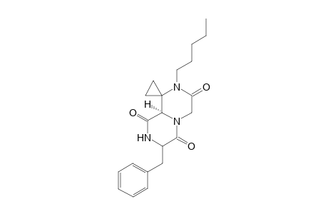 (9a' R)-7'-Benzyloctahydro-2'-pentyl-spiro(cyclopropane-1,1'-[2H]-pyrazino[1,2-a]pyrazine-3',6',9'-trione