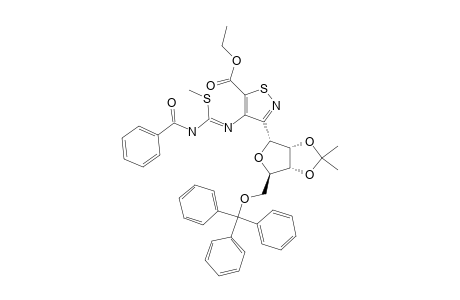 ETHYL-4-[(N-BENZOYL-5-METHYLTHIOCARBAMOYL)-AMINO]-3-(2,3-O-ISOPROPYLIDENE-5-O-TRITYL-D-RIBOFURANOSYL)-ISOTHIAZOLE-5-CARBOXYLATE