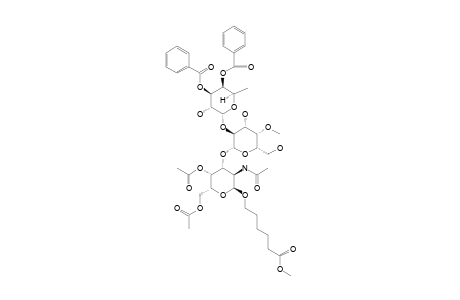 #16;5-(METHOXYCARBONYL)-PENTYL-3,4-DI-O-BENZOYL-ALPHA-L-FUCOPYRANOSYL-(1->2)-4-O-METHYL-BETA-D-GALACTOPYRANOSYL-(1->3)-4,6-DI-O-ACETYL-2-ACETAMIDE-2-DEOXY-ALPH