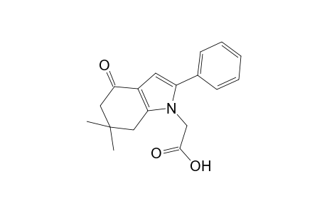 (6,6-dimethyl-4-oxo-2-phenyl-4,5,6,7-tetrahydro-1H-indol-1-yl)acetic acid