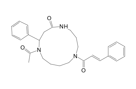 1,5,9-Triazacyclotridecan-4-one, 1-acetyl-9-(1-oxo-3-phenyl-2-propenyl)-2-phenyl-, (E)-(.+-.)-