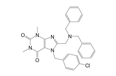 7-(4-chlorobenzyl)-8-[(dibenzylamino)methyl]-1,3-dimethyl-3,7-dihydro-1H-purine-2,6-dione
