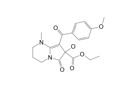 7-ETHOXYCARBONYL-7-HYDROXY-1-METHYL-8-(4-METHOXY-BENZOYL)-6-OXO-1,2,3,4,6,7-HEXAHYDROPYRROLO-[1,2-A]-PYRIMIDINE
