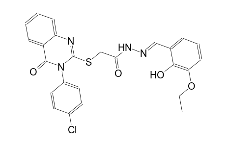 2-{[3-(4-chlorophenyl)-4-oxo-3,4-dihydro-2-quinazolinyl]sulfanyl}-N'-[(E)-(3-ethoxy-2-hydroxyphenyl)methylidene]acetohydrazide