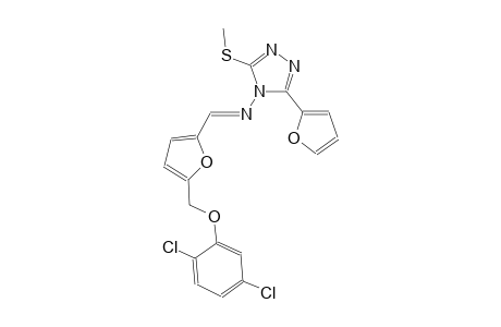 N-((E)-{5-[(2,5-dichlorophenoxy)methyl]-2-furyl}methylidene)-3-(2-furyl)-5-(methylsulfanyl)-4H-1,2,4-triazol-4-amine