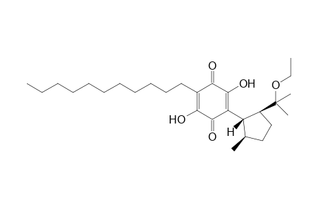 (+/-)-2-(1S,2S,5R)-(2-(2-Ethoxypropan-2-yl)-5-methylcyclopentyl)-3,6-dihydroxy-5-undecylcyclohexa-2,5-diene-1,4-dione