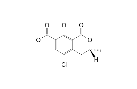(R)-(-)-5-CHLORO-8-HYDROXY-3-METHYL-1-OXO-3,4-DIHYDRO-(1H)-2-BENZOPYRAN-7-CARBOXYLIC-ACID