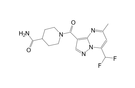 1-{[7-(difluoromethyl)-5-methylpyrazolo[1,5-a]pyrimidin-3-yl]carbonyl}-4-piperidinecarboxamide