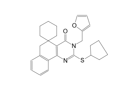 2-(cyclopentylthio)-3-(furan-2-ylmethyl)-3H-spiro[benzo[h]quinazoline-5,1'-cyclohexan]-4(6H)-one