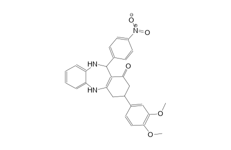 3-(3,4-dimethoxyphenyl)-11-(4-nitrophenyl)-2,3,4,5,10,11-hexahydro-1H-dibenzo[b,e][1,4]diazepin-1-one