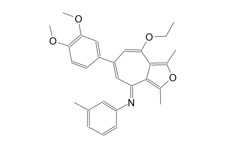 N-[(4E)-6-(3,4-dimethoxyphenyl)-8-ethoxy-1,3-dimethyl-4H-cyclohepta[c]furan-4-ylidene]-3-methylaniline