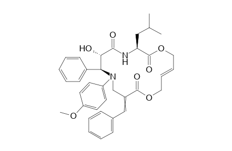 (3S,6S,7S,14E)-10-benzylidene-6-hydroxy-3-isobutyl-8-(4-methoxyphenyl)-7-phenyl-1,12-dioxa-4,8-diazacyclohexadec-14-ene-2,5,11-trione