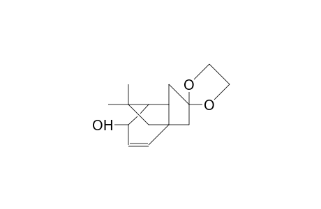 (1S,5S,6S,7R)-3,3-Ethylenedioxy-7-hydroxy-11,11-dimethyl-tricyclo(4.3.2.0/1,5/)undec-8-ene
