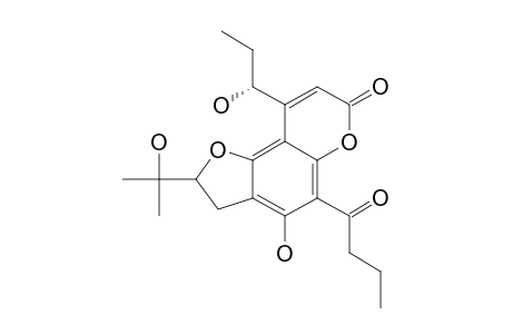 SIAMENOL-B;9-(1-HYDROXYPROPYL)-4-HYDROXY-5-(1-OXOBUTYL)-2-(1-HYDROXY-1-METHYLETHYL)-2,3-DIHYDROFURO-[2,3-F]-CHROMENE-7-ONE
