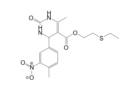 6-Methyl-4-(4-methyl-3-nitro-phenyl)-2-oxo-1,2,3,4-tetrahydro-pyrimidine-5-carboxylic acid 2-ethylsulfanyl-ethyl ester