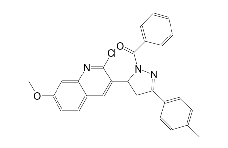 3-[1-benzoyl-3-(4-methylphenyl)-4,5-dihydro-1H-pyrazol-5-yl]-2-chloro-7-methoxyquinoline
