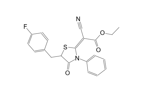 ethyl (2E)-cyano[5-(4-fluorobenzyl)-4-oxo-3-phenyl-1,3-thiazolidin-2-ylidene]ethanoate