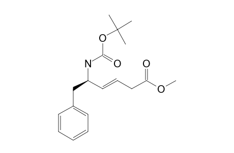 METHYL-(S)-5-[(TERT.-BUTOXYCARBONYL)-AMINO]-6-PHENYL-(E)-3-HEXENOATE