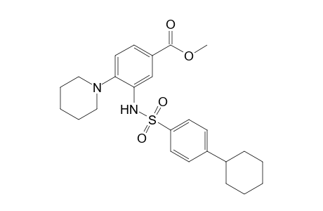 Benzoic acid, 3-[[(4-cyclohexylphenyl)sulfonyl]amino]-4-(1-piperidinyl)-, methyl ester