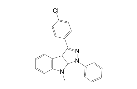 1-Phenyl-3-p-chlorophenyl-8-methyl-3.alpha.,8.alpha.-dihydro-pyrazolo[3,4-b]indole