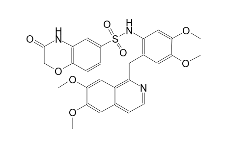 N-{2-[(6,7-dimethoxy-1-isoquinolinyl)methyl]-4,5-dimethoxyphenyl}-3-oxo-3,4-dihydro-2H-1,4-benzoxazine-6-sulfonamide