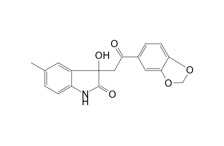 3-[2-(1,3-benzodioxol-5-yl)-2-oxoethyl]-3-hydroxy-5-methyl-1,3-dihydro-2H-indol-2-one
