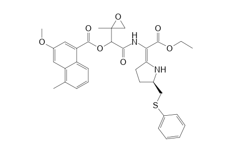 2-[(E)-N-(3,4-epoxy-3-methyl-2-(3-methoxy-5-methyl-1-naphthanoyloxy)-butanoyl)-N-(ethoxycarbonyl)carbamoyl)]methylidene]-5-phenylthiomethylpyrrolidine