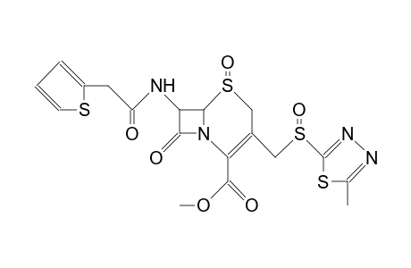 7b-(Thiophene-2-acetamido)-3-([(5-me-1,3,4-thiadiazol-2-yl)thio]me)-3-cephem-4-cooh me ester S-1,S-2a-disulfoxide