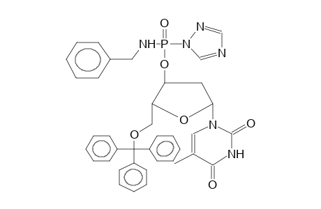 5'-TRITYLDEOXYTHYMIDINE-3'-BENZYLAMIDO(1,2,4-TRIAZOLIDO)PHOSPHATE(DIASTEREOMER MIXTURE)