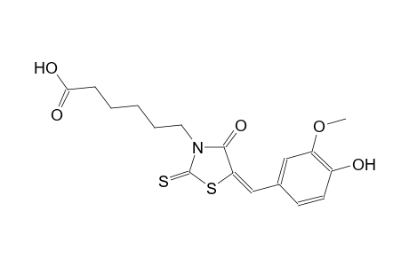 3-thiazolidinehexanoic acid, 5-[(4-hydroxy-3-methoxyphenyl)methylene]-4-oxo-2-thioxo-, (5E)-