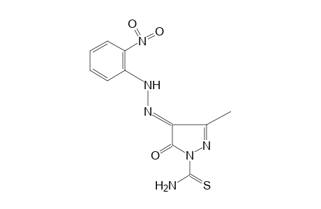 4,5-DIOXO-3-METHYLTHIO-2-PYRAZOLINE-1-CARBOXAMIDE, 4-[(o-NITROPHENYL)HYDRAZONE]