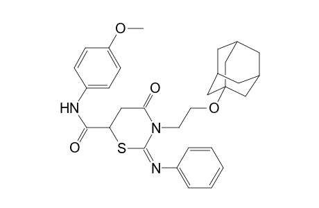 3-[2-(1-adamantyloxy)ethyl]-N-(4-methoxyphenyl)-4-oxo-2-(phenylimino)-1,3-thiazinane-6-carboxamide