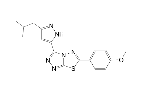 [1,2,4]triazolo[3,4-b][1,3,4]thiadiazole, 6-(4-methoxyphenyl)-3-[3-(2-methylpropyl)-1H-pyrazol-5-yl]-