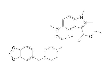 ethyl 4-({[4-(1,3-benzodioxol-5-ylmethyl)-1-piperazinyl]acetyl}amino)-5-methoxy-1,2-dimethyl-1H-indole-3-carboxylate