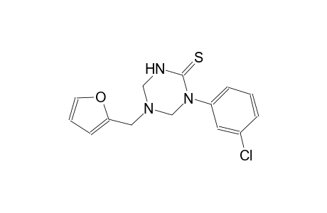 1-(3-chlorophenyl)-5-(2-furylmethyl)tetrahydro-1,3,5-triazine-2(1H)-thione
