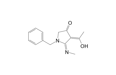 3-Pyrrolidinone, 4-(1-hydroxyethylidene)-5-(methylimino)-1-(phenylmethyl)-, (E,?)-