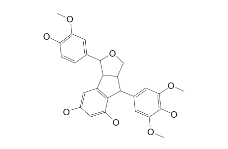 LEHMBACHOL-D;2-(3-METHOXY-4-HYDROXYPHENYL)-5,7-DIHYDROXY-8-(3,5-DIMETHOXY-4-HYDROXYPHENYL)-2,3,9,10-TETRAHYDRO-8H-INDENO-[1,2-C]-FURAN