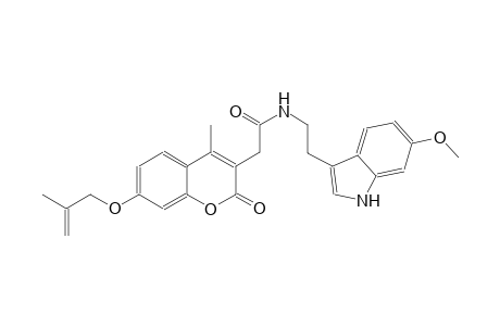 2H-1-benzopyran-3-acetamide, N-[2-(6-methoxy-1H-indol-3-yl)ethyl]-4-methyl-7-[(2-methyl-2-propenyl)oxy]-2-oxo-