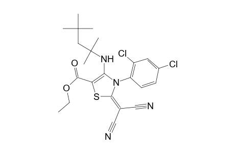 Ethyl 4-(2,4,4-trimethylpentan-2-ylamino)-3-(2,4-dichlorophenyl)-2-dicyanomethylene-2,3-dihydrothiazole-5-carboxylate