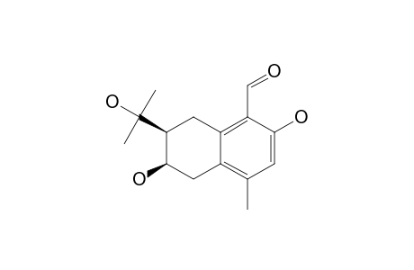 EMMOTIN_Z;(2-R,3-S)-2,6-DIHYDROXY-3-(2'-HYDROXYISOPROPYL)-5-FORMYL-8METHYL-1,2,3,4-TETRAHYDRONAPHTHALENE