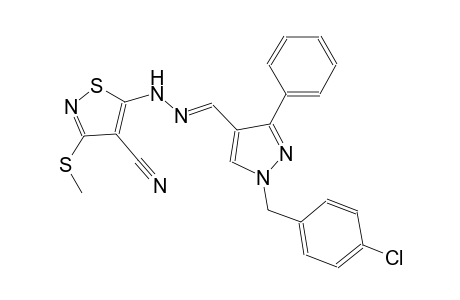 5-((2E)-2-{[1-(4-chlorobenzyl)-3-phenyl-1H-pyrazol-4-yl]methylene}hydrazino)-3-(methylsulfanyl)-4-isothiazolecarbonitrile