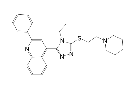 4-(4-ethyl-5-{[2-(1-piperidinyl)ethyl]sulfanyl}-4H-1,2,4-triazol-3-yl)-2-phenylquinoline