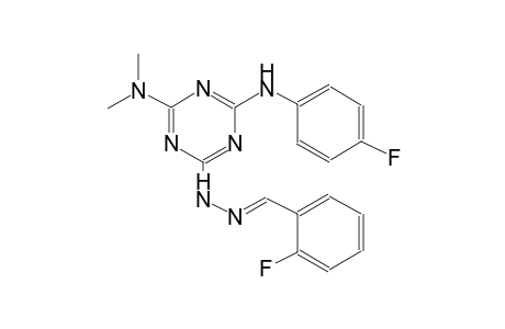 2-fluorobenzaldehyde [4-(dimethylamino)-6-(4-fluoroanilino)-1,3,5-triazin-2-yl]hydrazone