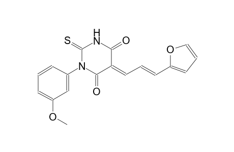 (5E)-5-[(2E)-3-(2-furyl)-2-propenylidene]-1-(3-methoxyphenyl)-2-thioxodihydro-4,6(1H,5H)-pyrimidinedione