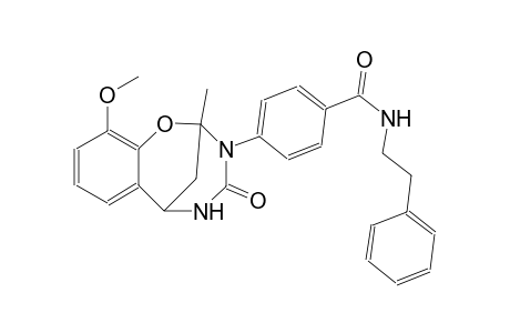 4-{6-methoxy-9-methyl-11-oxo-8-oxa-10,12-diazatricyclo[7.3.1.0²,⁷]trideca-2,4,6-trien-10-yl}-N-(2-phenylethyl)benzamide