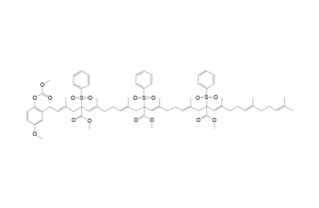 2-[5',13',21'-tris(Benzenesulfonyl)-5',13',21-tris(methoxycarbonyl)-3',7',11',15',19',23',27',31'-octamethyltriaconta-2',6',10',14',18',22',26',30'-octaenyl]-1-[(methoxycarbonyl)oxy]-4-methoxybenzene