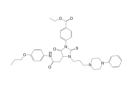 benzoic acid, 4-[5-oxo-4-[2-oxo-2-[(4-propoxyphenyl)amino]ethyl]-3-[3-(4-phenyl-1-piperazinyl)propyl]-2-thioxo-1-imidazolidinyl]-, ethyl ester