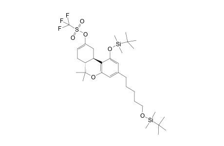 (6aR,10aR)-3-(5-tert-Butyldimethylsiloxypentyl)-9-trifluoromethanesulfonyloxy-6a,7,10,10a-tetrahydro-1-tert-butyldimethylsilyloxy-6,6-dimethyl-6H-dibenzo[b,d]pyran-9(8H)-one